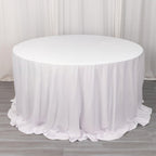 Scuba Round 132" Tablecloth White - Wrinkle Free & Stain Resistant Seamless Table Cover for Weddings & Events - Bell Racket Store