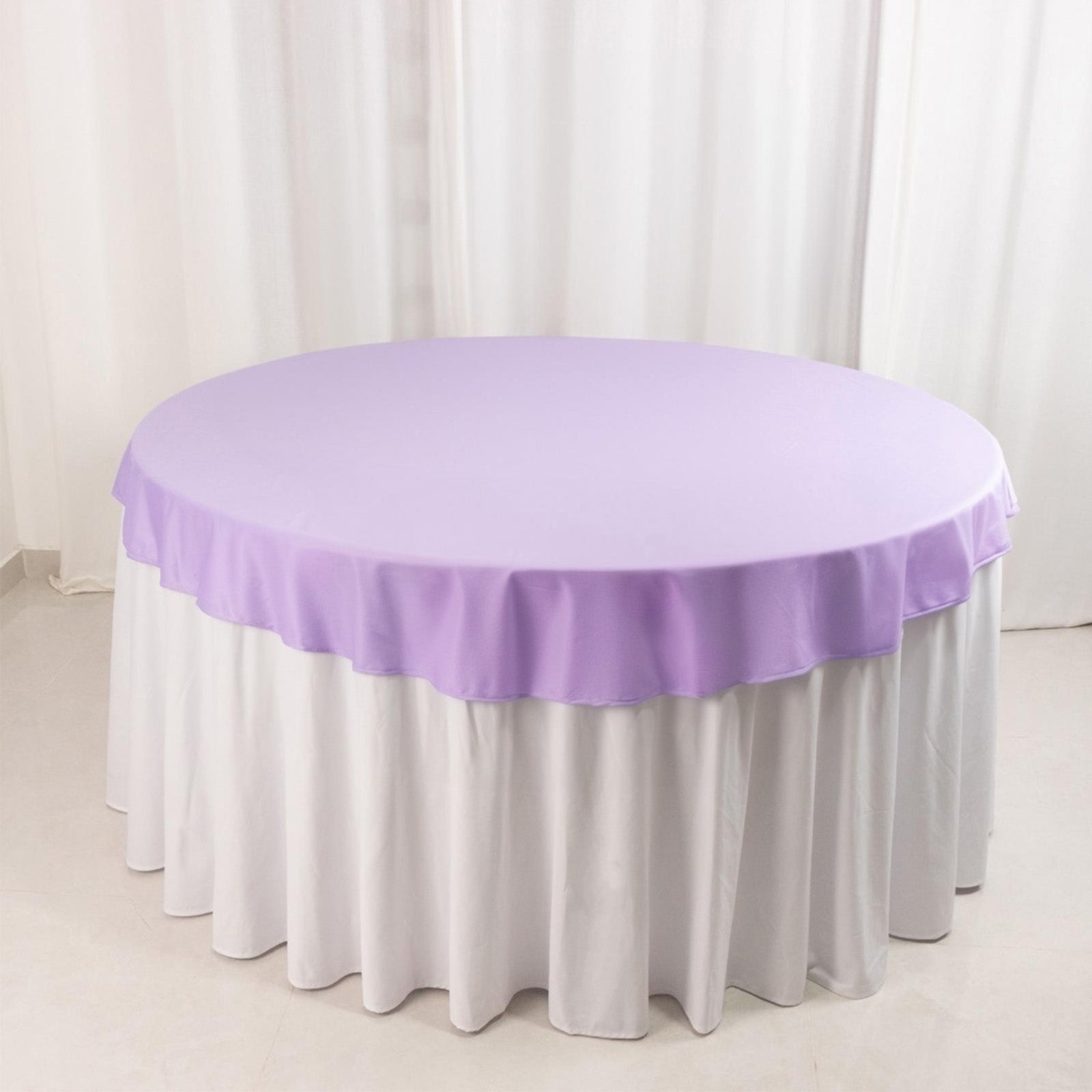 Scuba Round 70" Tablecloth Lavender Lilac - Wrinkle Free & Stain Resistant Table Cover - Bell Racket Store