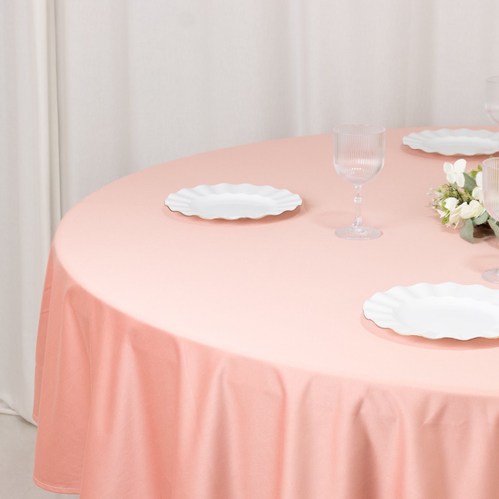 Scuba Round 90" Tablecloth Dusty Rose - Wrinkle Free & Stain Resistant Table Cover - Bell Racket Store