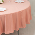 Scuba Round 90" Tablecloth Dusty Rose - Wrinkle Free & Stain Resistant Table Cover - Bell Racket Store