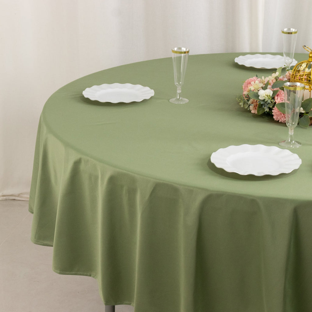 Scuba Round 90" Tablecloth Dusty Sage Green - Wrinkle Free & Stain Resistant Table Cover - Bell Racket Store