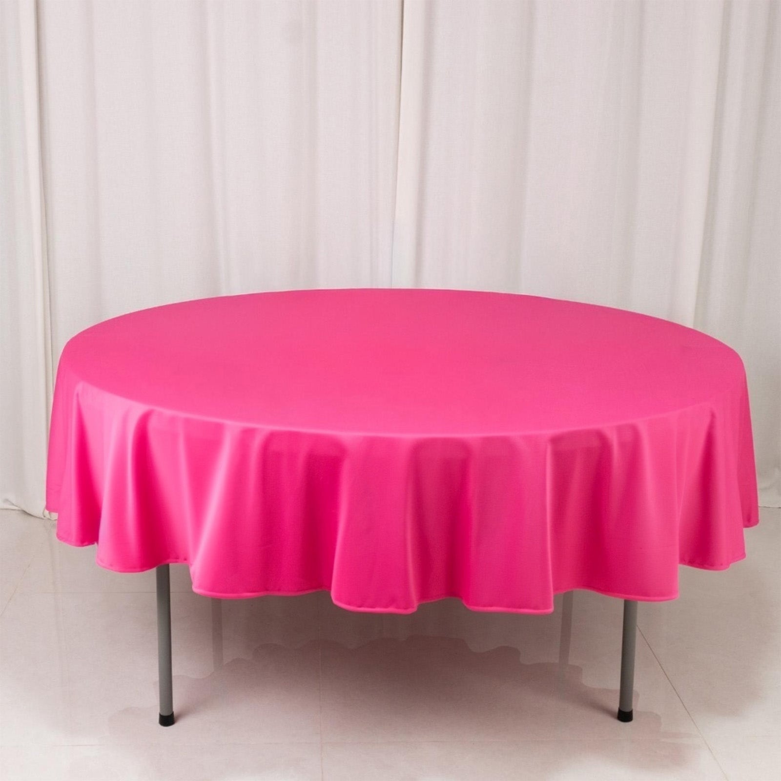 Scuba Round 90" Tablecloth Fuchsia - Wrinkle Free & Stain Resistant Table Cover - Bell Racket Store
