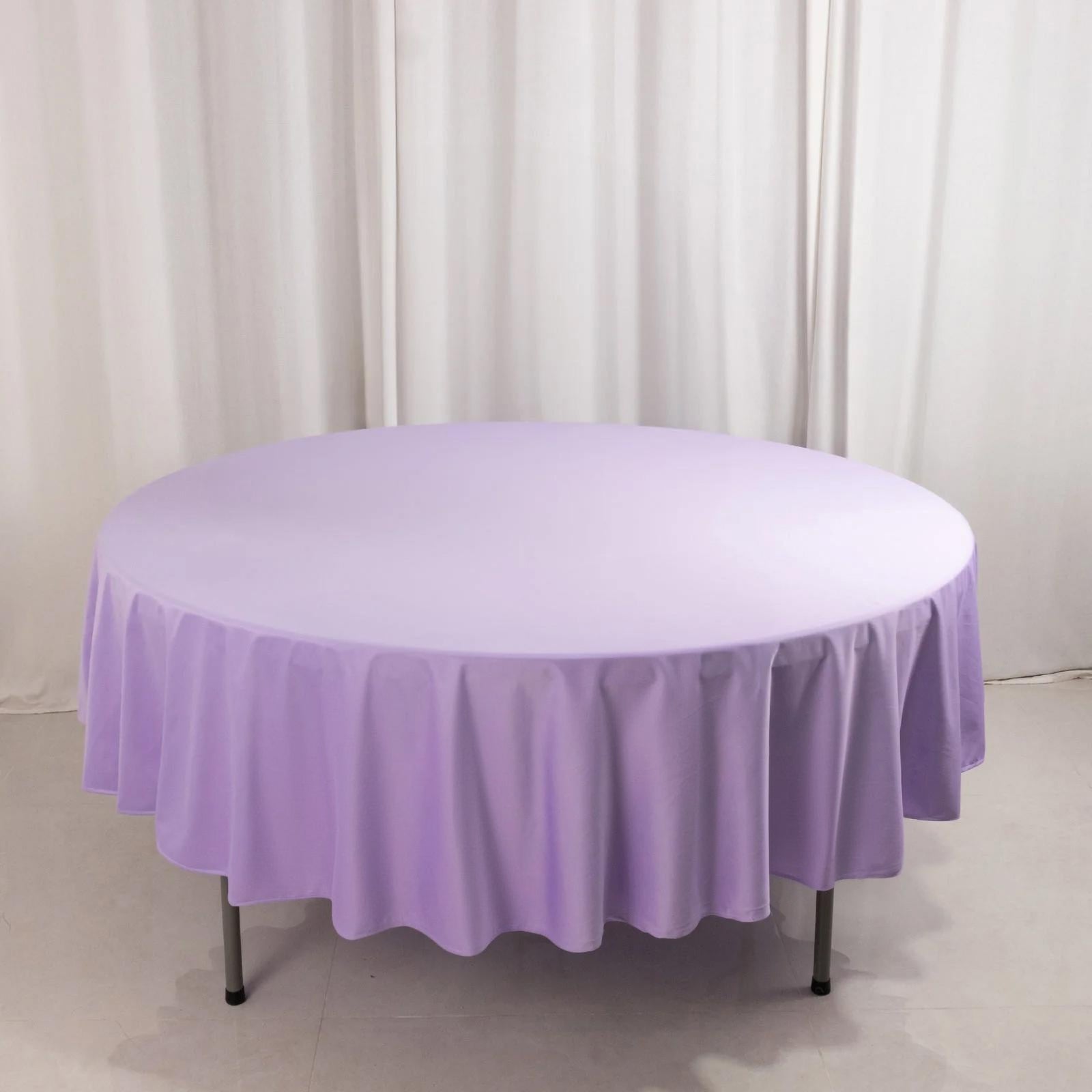 Scuba Round 90" Tablecloth Lavender Lilac - Wrinkle Free & Stain Resistant Table Cover - Bell Racket Store