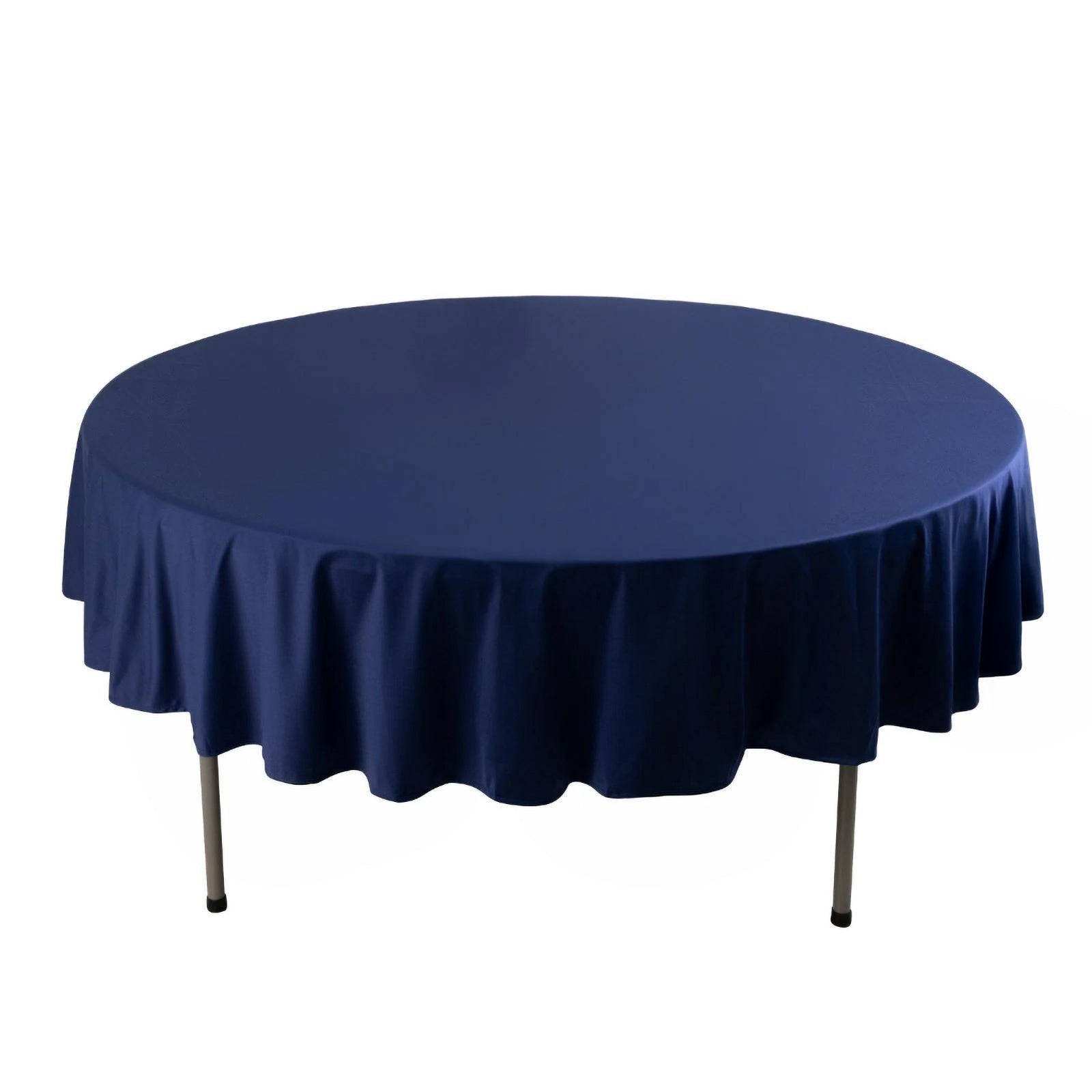 Scuba Round 90" Tablecloth Navy Blue - Wrinkle Free & Stain Resistant Table Cover - Bell Racket Store