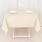 Scuba Square 54"x54" Tablecloth Beige - Wrinkle Free & Stain Resistant Table Cover - Bell Racket Store