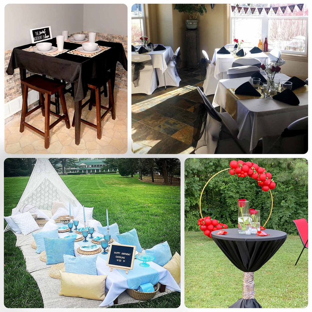 Scuba Square 54"x54" Tablecloth Beige - Wrinkle Free & Stain Resistant Table Cover - Bell Racket Store