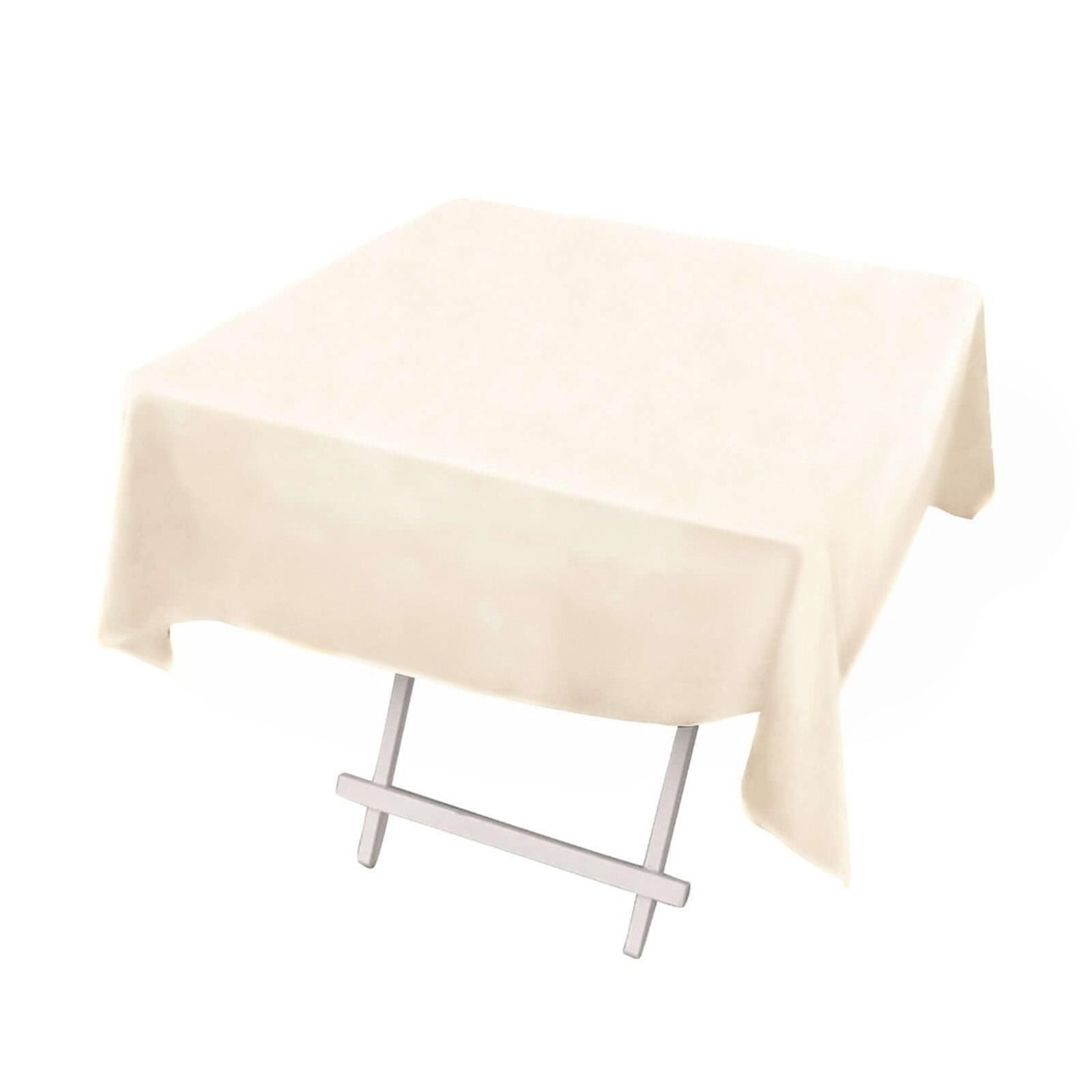 Scuba Square 54"x54" Tablecloth Beige - Wrinkle Free & Stain Resistant Table Cover - Bell Racket Store