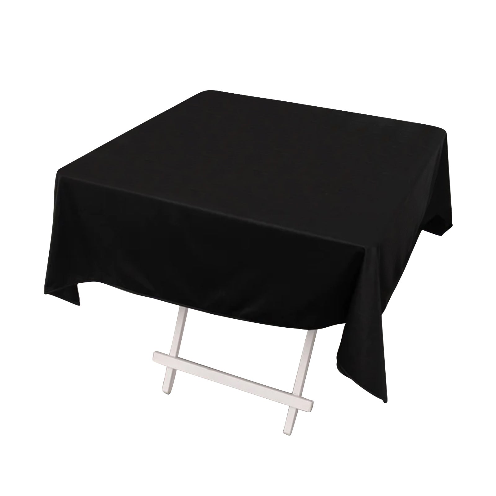 Scuba Square 54"x54" Tablecloth Black - Wrinkle Free & Stain Resistant Table Cover - Bell Racket Store