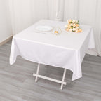 Scuba Square 54"x54" Tablecloth White - Wrinkle Free & Stain Resistant Table Cover for Weddings & Events - Bell Racket Store
