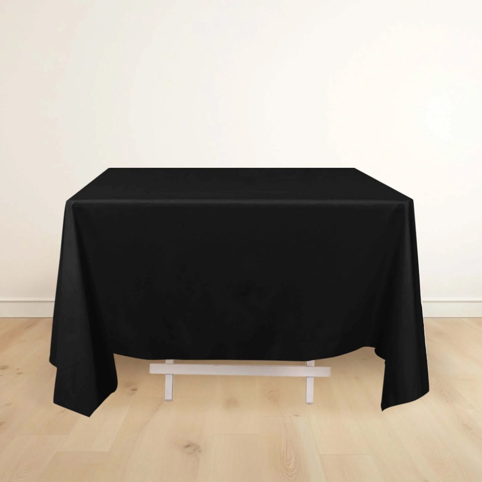 Scuba Square 70"x70" Tablecloth Black - Wrinkle Free & Stain Resistant Table Cover - Bell Racket Store
