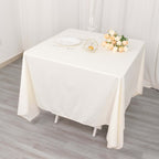 Scuba Square 70"x70" Tablecloth Ivory - Wrinkle Free & Stain Resistant Table Cover - Bell Racket Store