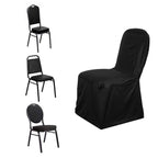 Scuba Stretch Chair Cover Black for Banquet Chairs Slim Fit Design - Wrinkle Free and Durable Slipcover