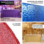 Sequin 90"x132" Rectangle Tablecloth Silver - Seamless Sparkly Table Cover