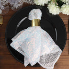 Sequin 20"x20" Napkin Iridescent Blue - Shimmering Dinner Napkin - Bell Racket Store