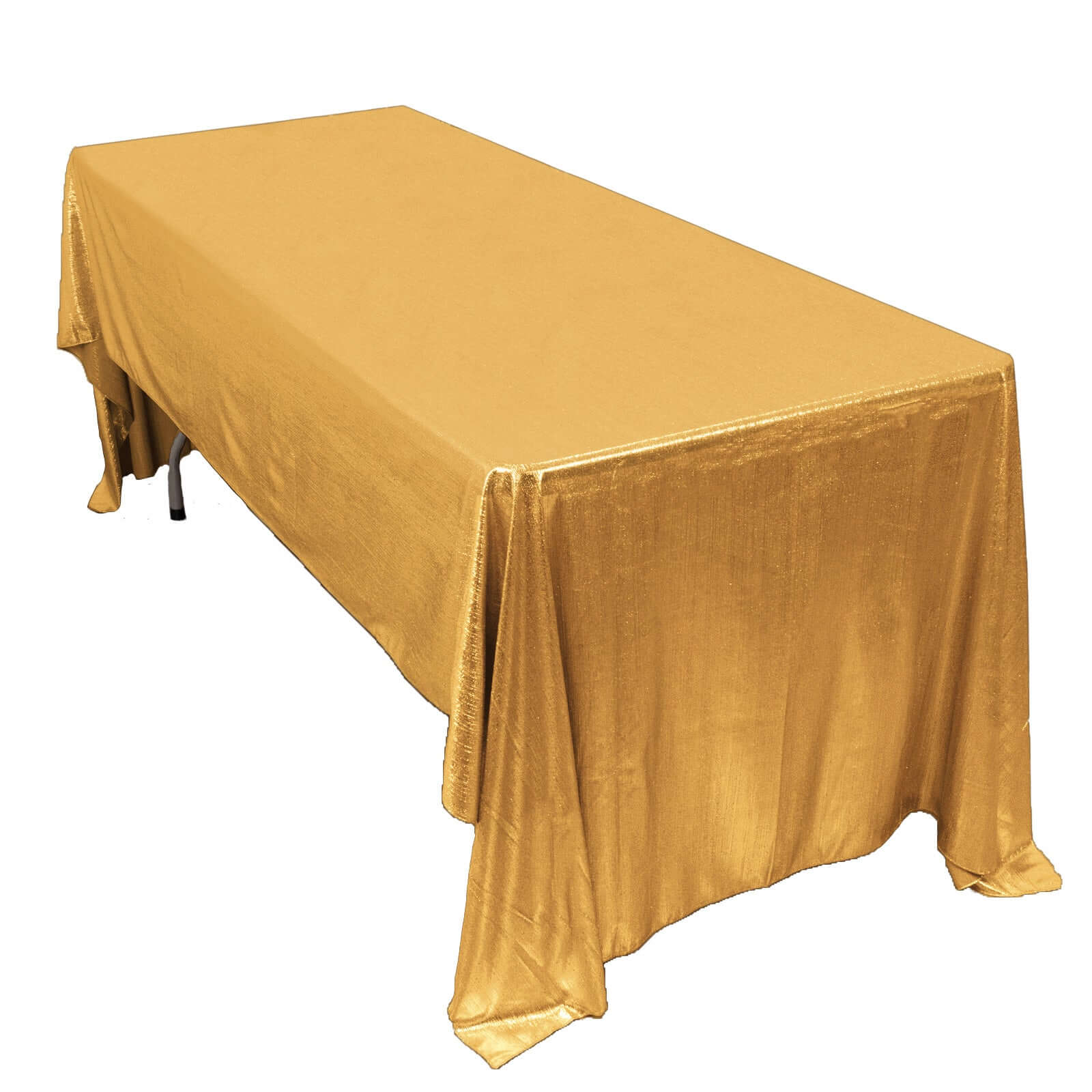 Sequin Dots Polyester 60"x126" Rectangle Tablecloth Shimmering Gold - Wrinkle Free & Sparkling Table Cover for Stylish Event Decor - Bell Racket Store