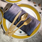 24-Pack Plastic Forks Baroque Style Metallic Gold - Heavy Duty Disposable Silverware 8"