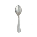 36-Pack Plastic Tea Coffee Spoons Light Silver Heavy Duty with Fluted Handles - Durable Disposable Cutlery 5"
