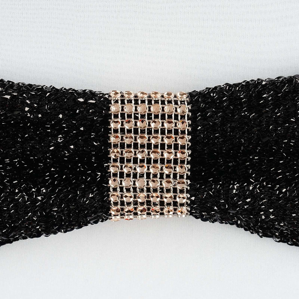 10 Pack Rhinestone Napkin Rings with Velcro Brooch Buckle Champagne - Stylish Design for Chair Sashes