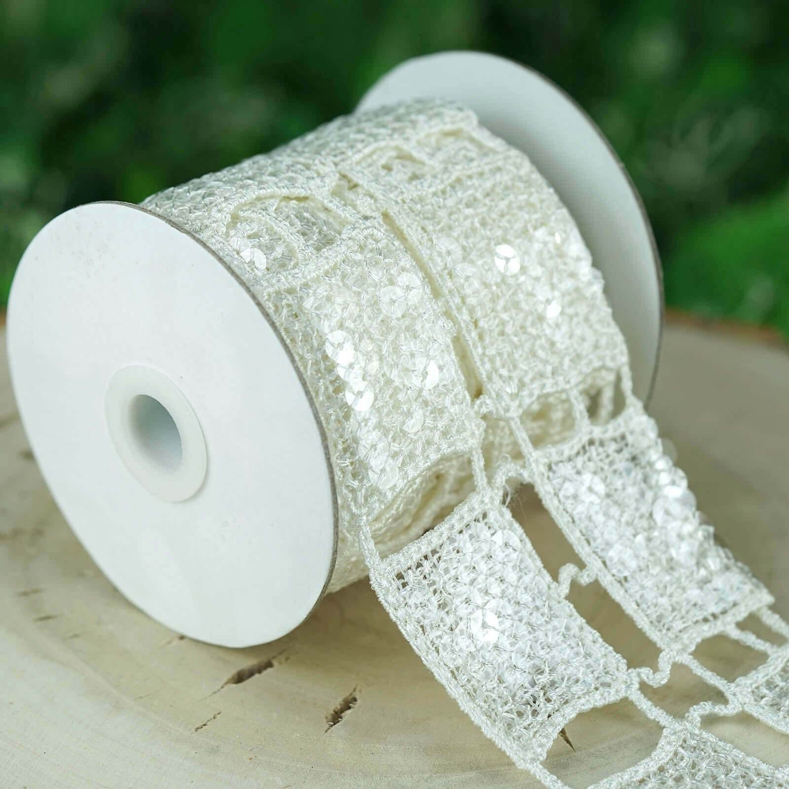 Sequin Stitch Crochet 4" x 5 Yards 1 Bolt White Rectangle Granny Square Afghan Pattern - Clearance SALE