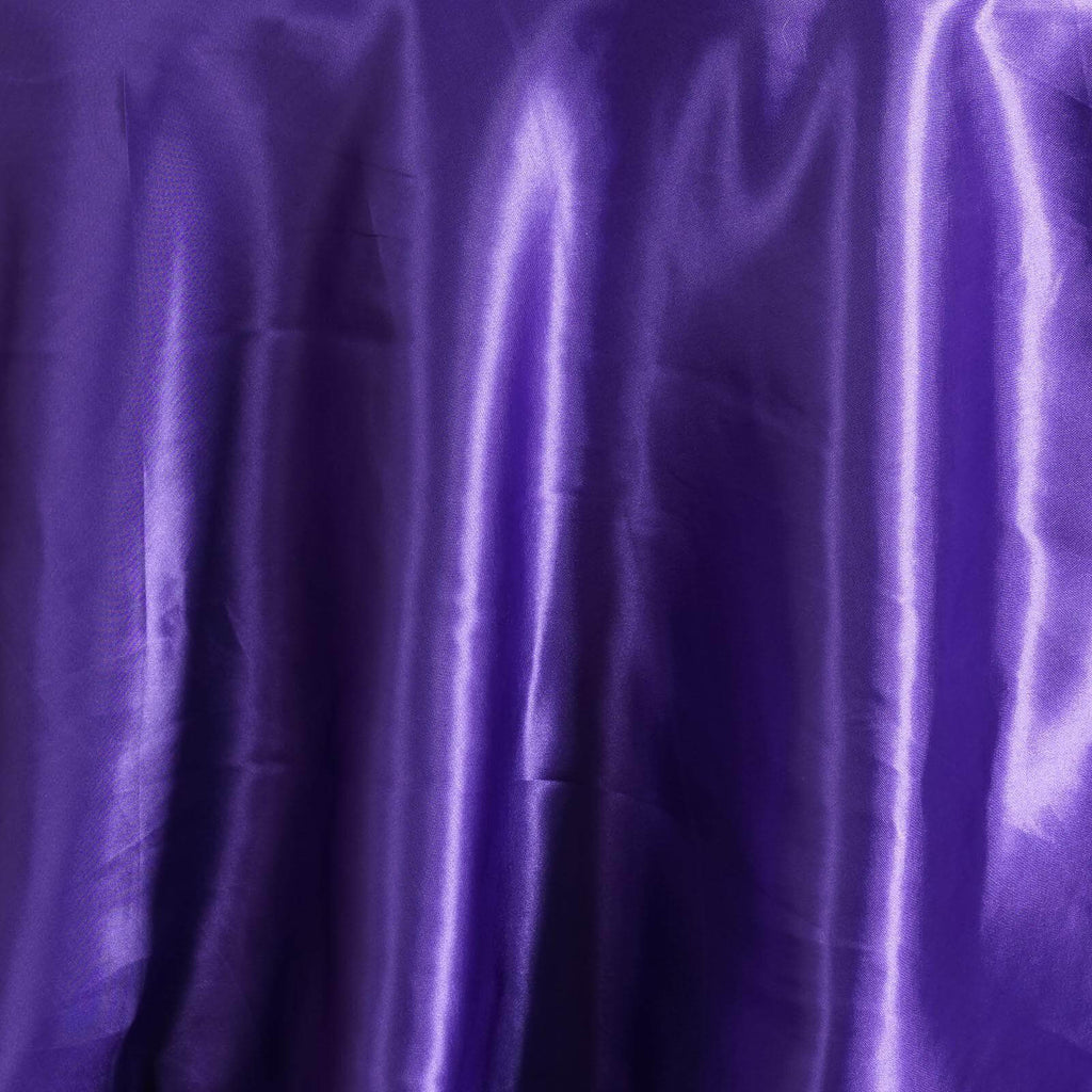 Satin 108" Round Tablecloth Purple - Smooth and Lustrous Table Cover