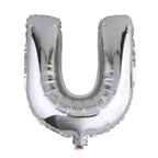 35inch Metallic Silver Mylar Foil Helium/Air Number and Letter Balloons