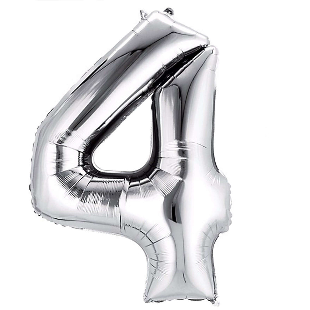 35inch Metallic Silver Mylar Foil Helium/Air Number and Letter Balloons
