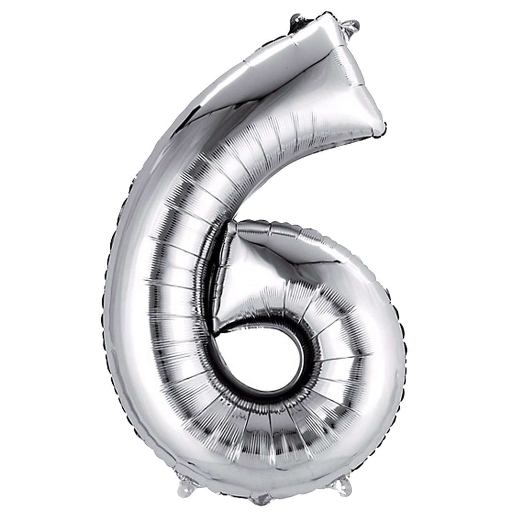 35inch Metallic Silver Mylar Foil Helium/Air Number and Letter Balloons