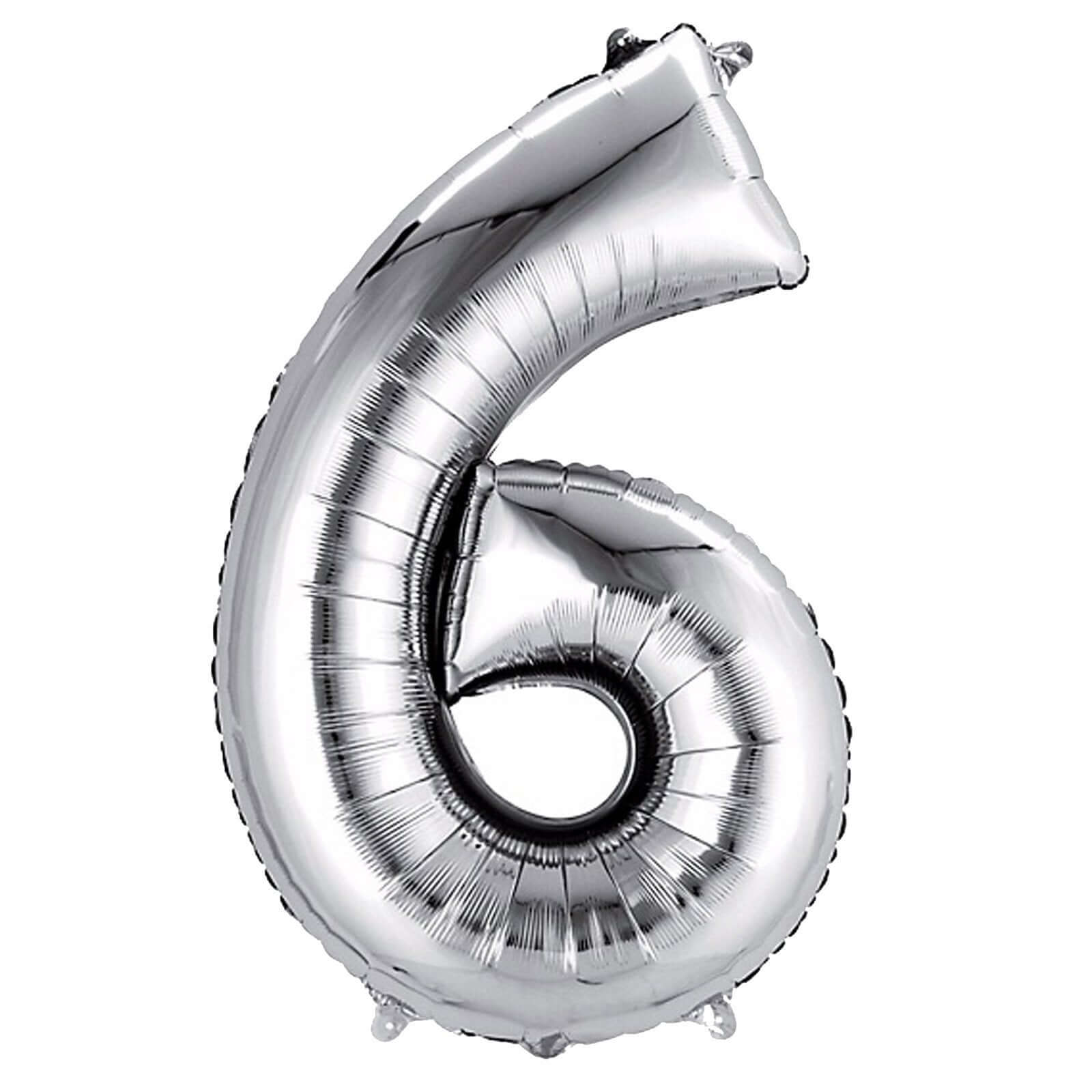 35inch Metallic Silver Mylar Foil Helium/Air Number and Letter Balloons