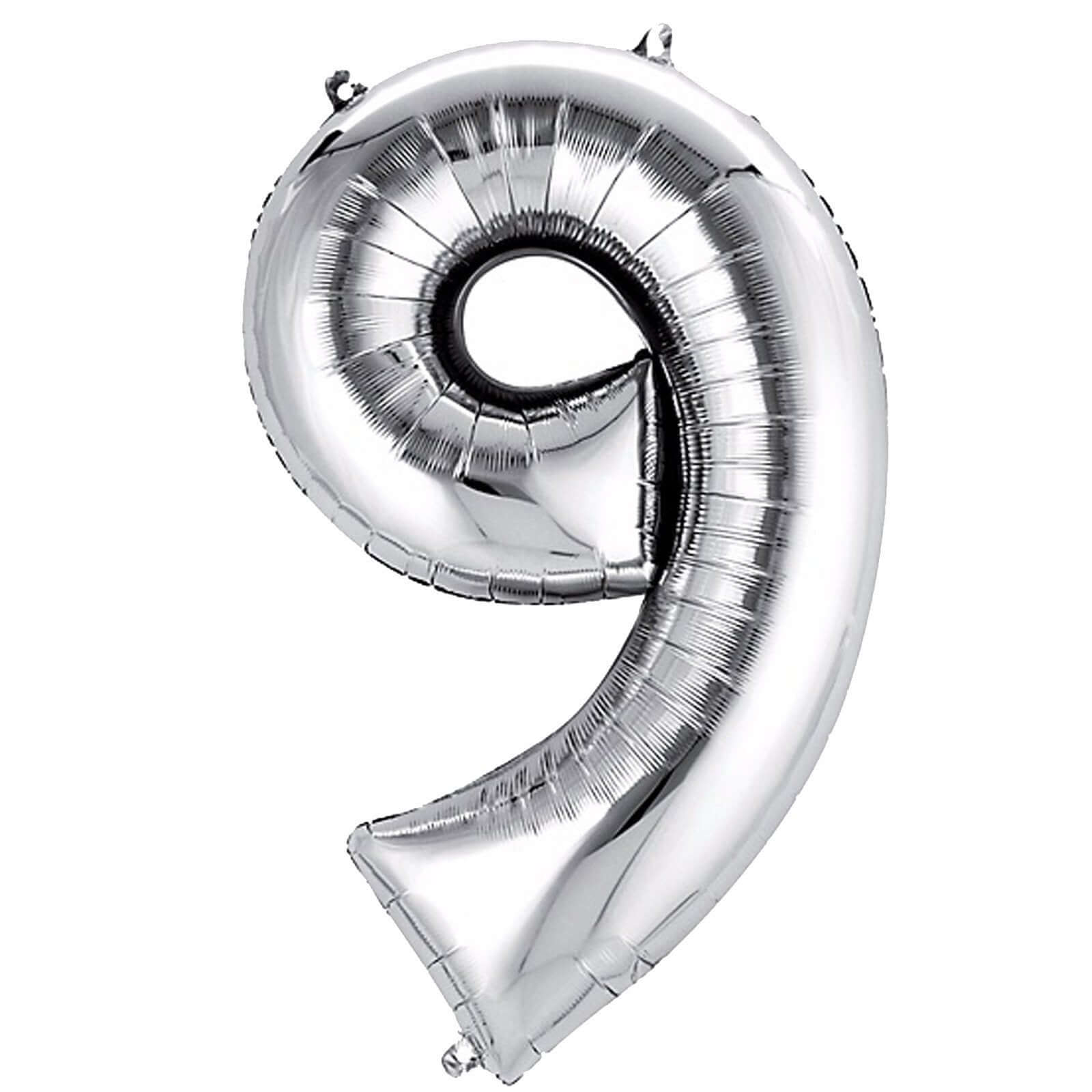 35inch Metallic Silver Mylar Foil Helium/Air Number and Letter Balloons