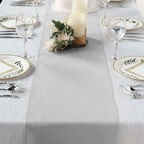 Polyester 12"x108" Table Runner Silver - Durable & Wrinkle-Resistant Table Decor