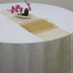 10 Pack Sheer Organza 14"x108" Table Runners Gold - Soft and Lightweight Table Accent for Weddings