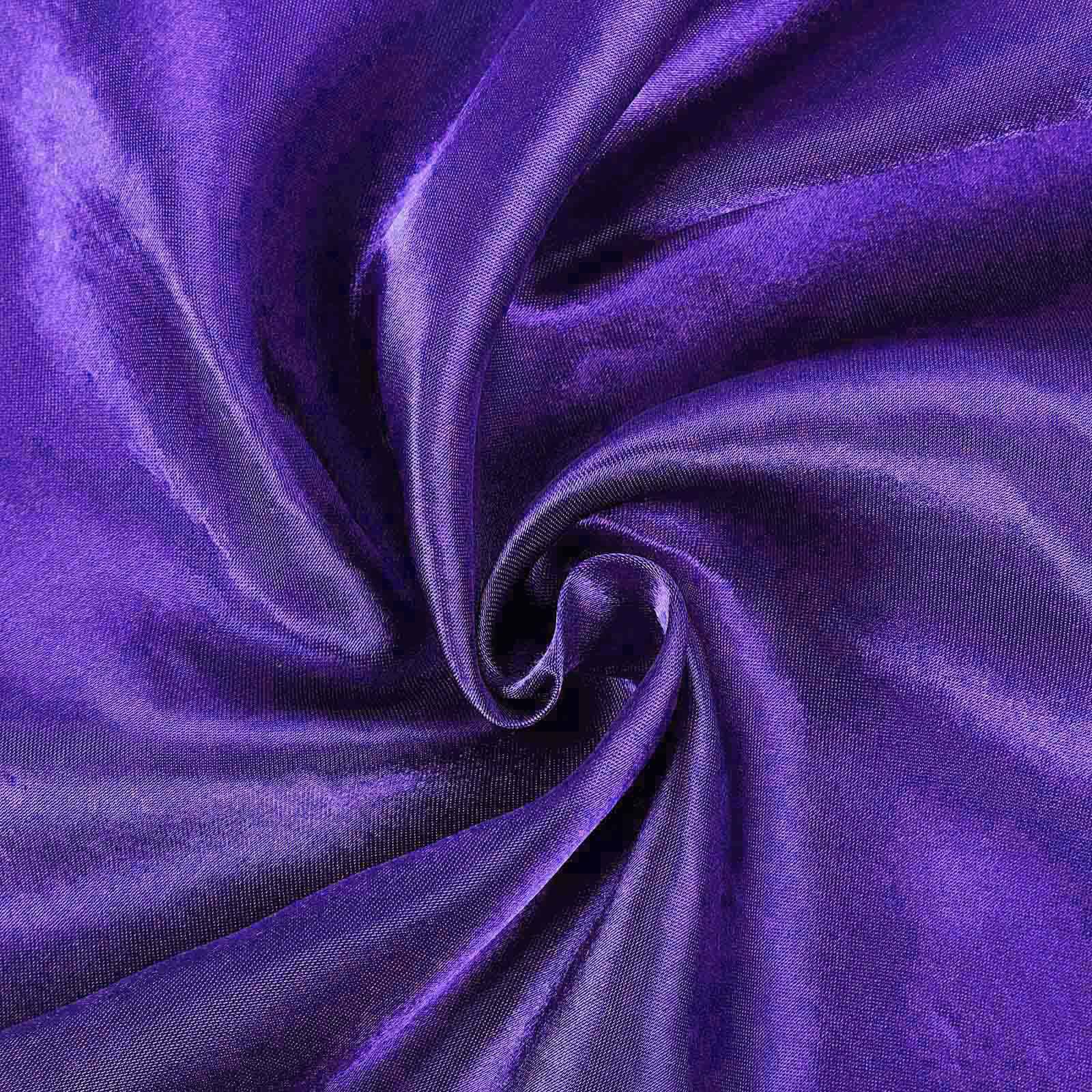 Satin Rectangular 60"x102" Tablecloth Purple - Smooth and Lustrous Table Cover