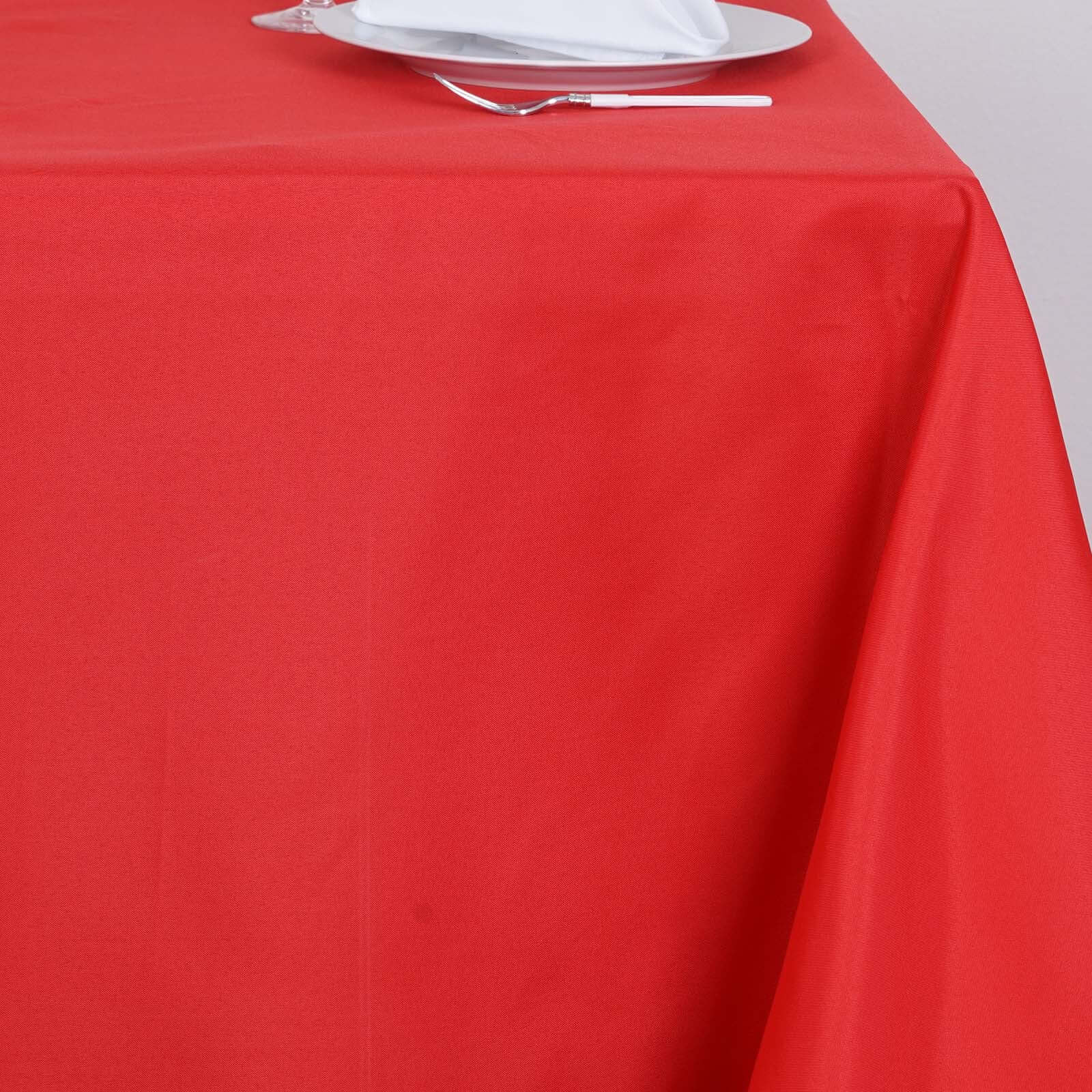 Polyester Square 90"x90" Tablecloth Red - Wrinkle-Resistant & Durable Table Cover