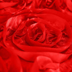 Satin 90"x132" Rectangle Tablecloth Red - Grandiose 3D Rosette Seamless Table Cover