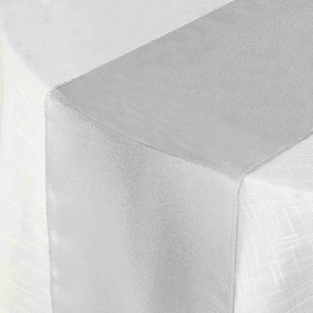 Polyester 12"x108" Table Runner Silver - Durable & Wrinkle-Resistant Table Decor