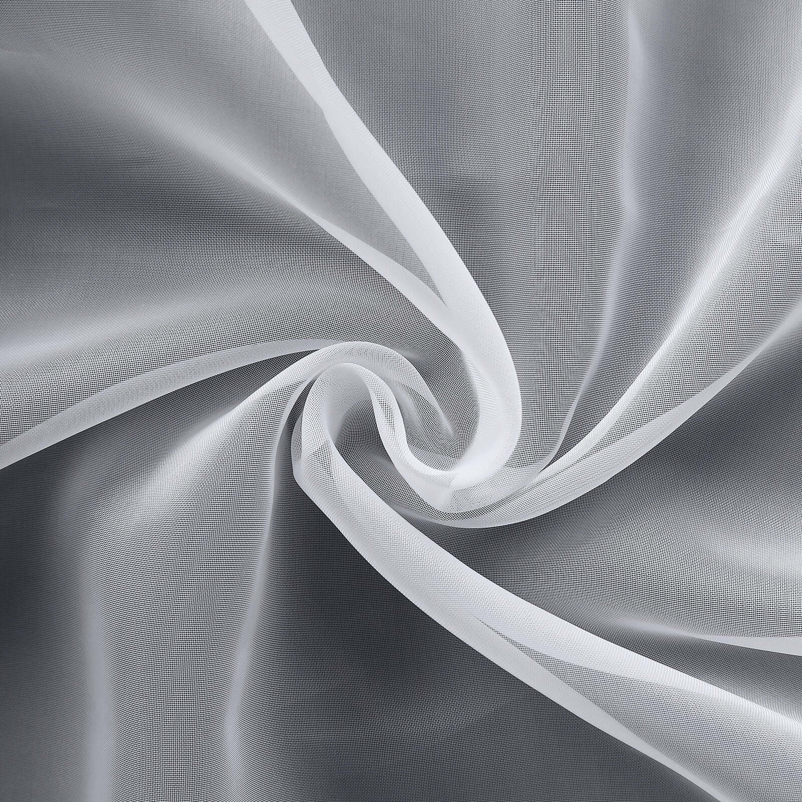 5 Pack Organza Chair Sashes White - Timeless Reusable Sheer Chair Bows for Chic Events 6"x108"