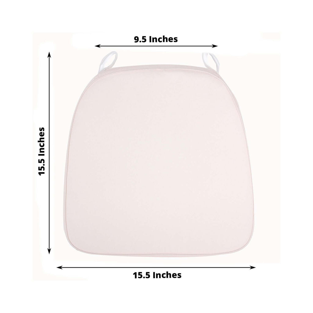 Chiavari Chair Cushion with 1.5" Thick Memory Foam and Ties Blush - Stylish Removable Cover for Comfort