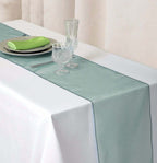 10 Pack Sheer Organza 14"x108" Table Runners Hunter Emerald Green - Soft and Lightweight Table Accent