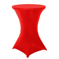 Spandex 30" Round Cocktail Table Cover Red - Easy to Maintain Stretch Fitted Highboy Tablecloth
