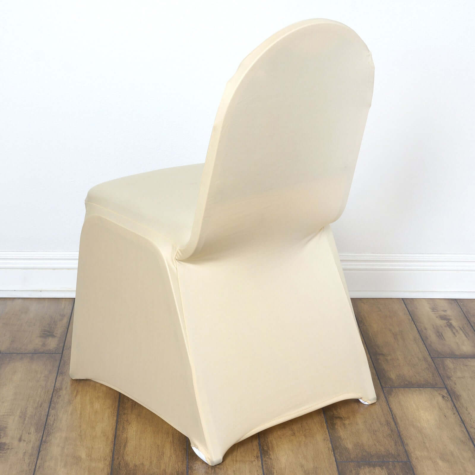 Spandex Chair Cover for Banquet Chairs Champagne - Stretch 160GSM Fabric with Slip-On Slipcover