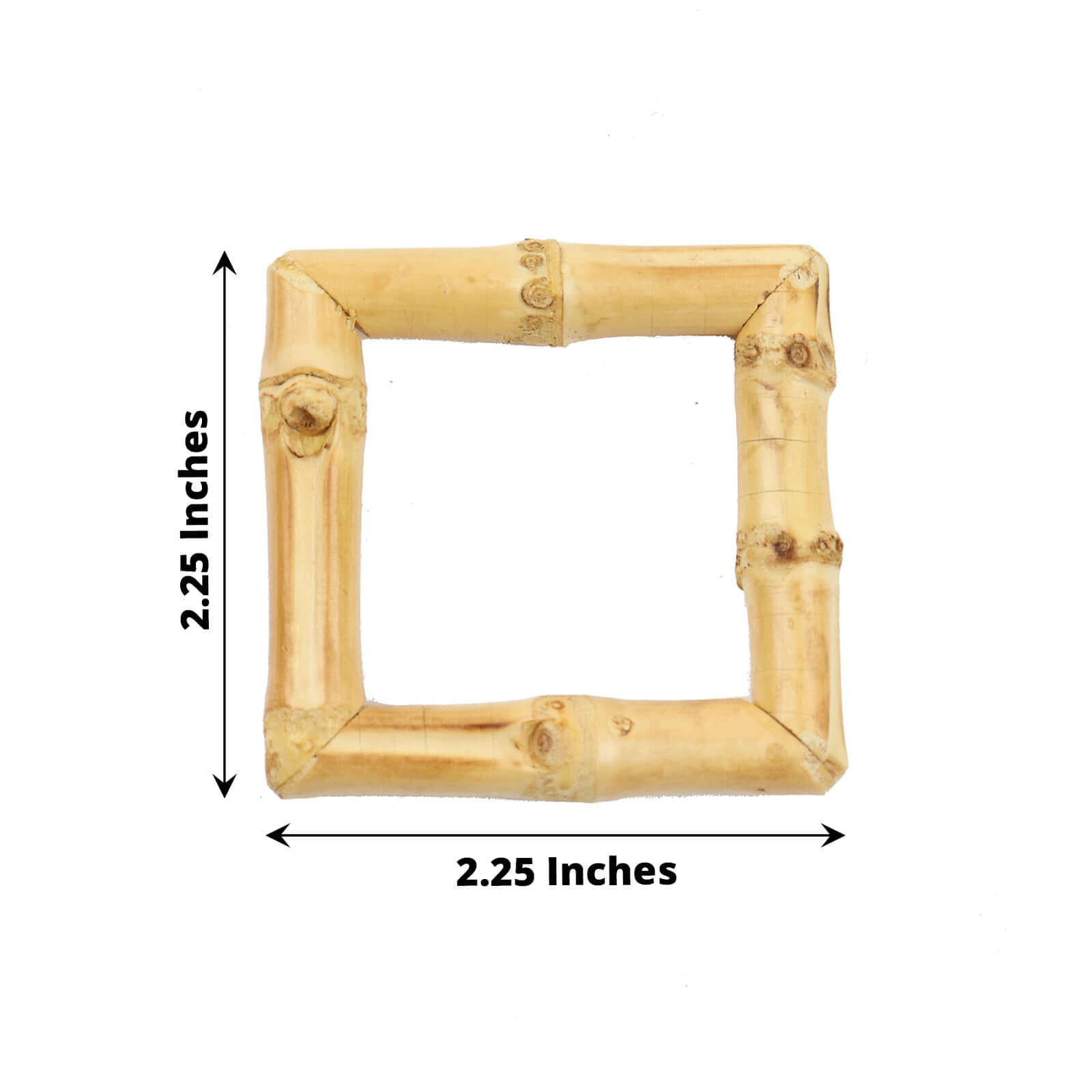 4 Pack Natural Bamboo Wooden Square Napkin Rings, Rustic Boho Chic Napkin Holders