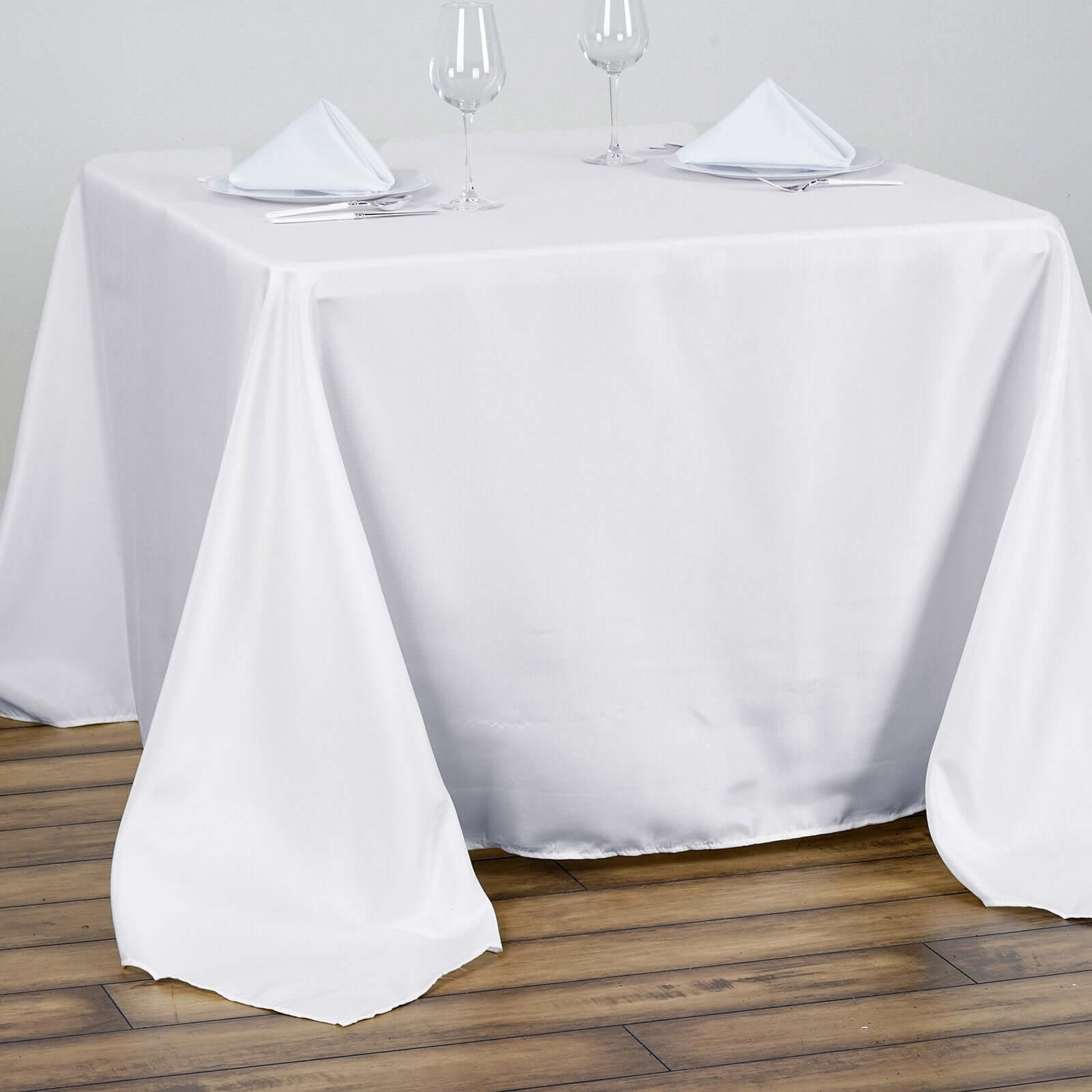 Polyester Square 90"x90" Tablecloth White - Wrinkle-Resistant & Durable Table Cover for Events