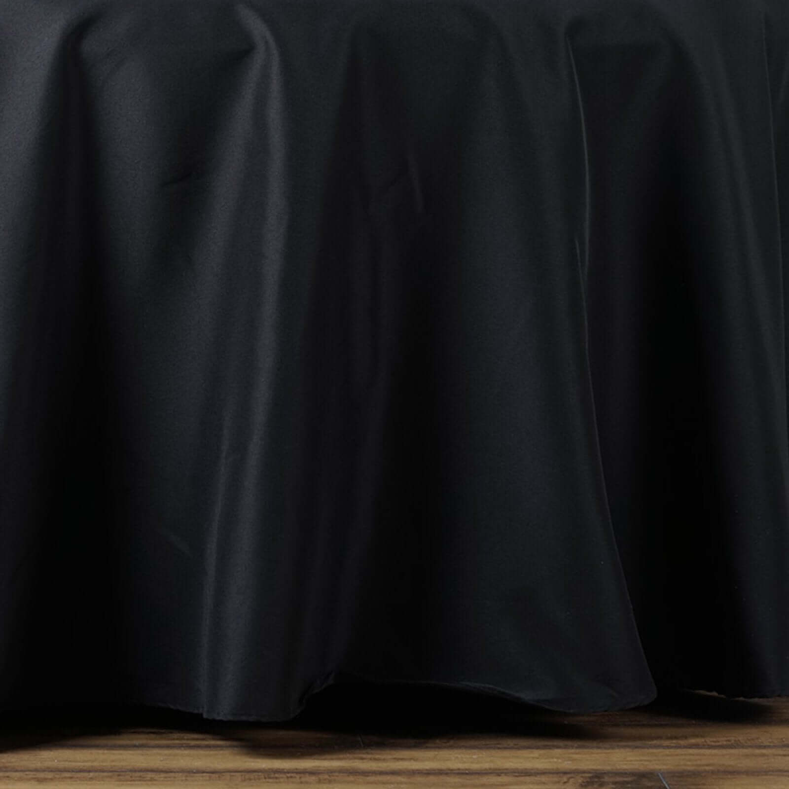 Premium Polyester 72"x120" Rectangle Tablecloth Black - 220GSM Stain-Resistant Table Cover