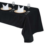 Premium Polyester 60"x126" Rectangle Tablecloth Black - Stain-Resistant 220GSM Finish for Special Events