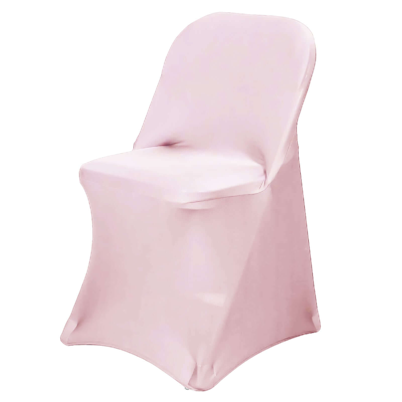 Stretch Spandex Chair Cover Blush for Folding Chairs - Reusable & Wrinkle-Resistant 160GSM Fitted Slipcover