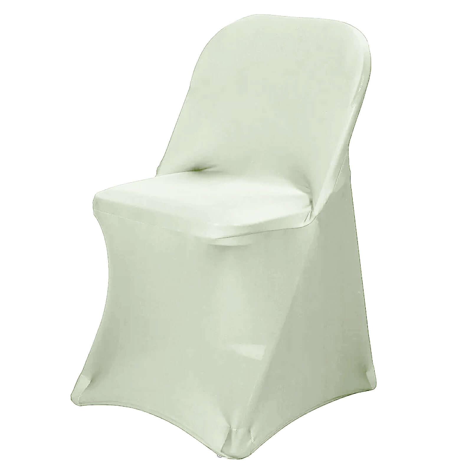 Stretch Spandex Chair Cover Sage Green for Folding Chairs - Reusable & Wrinkle - Resistant 160GSM Fitted Slipcover - Bell Racket Store