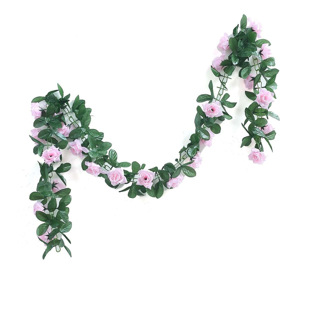6ft Pink Artificial Silk Rose Garland UV Protected Flower Chain