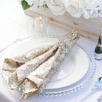 Sequin 20"x20" Napkin Champagne - Shimmering Dinner Napkin