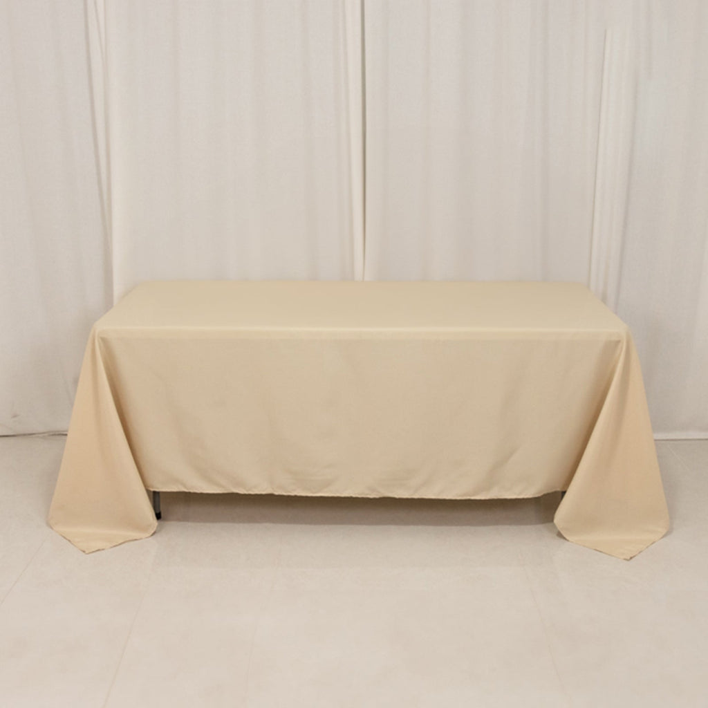 Polyester 72"x120" Rectangle Tablecloth Beige - Durable and Stylish Table Cover