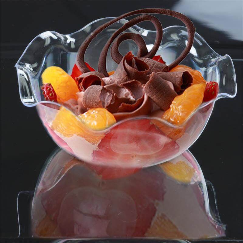 12-Pack Dessert Bowls Blossom Design Clear - Plastic Disposable Bowls for Ice Cream and Candy 3oz